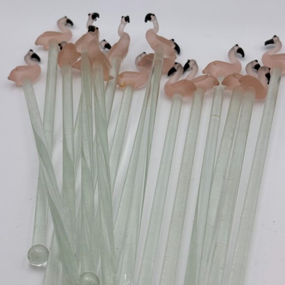 Vintage Blown Glass Swizzle Sticks Tropical Theme Collection Barware MCM RARE - Picture 12 of 13